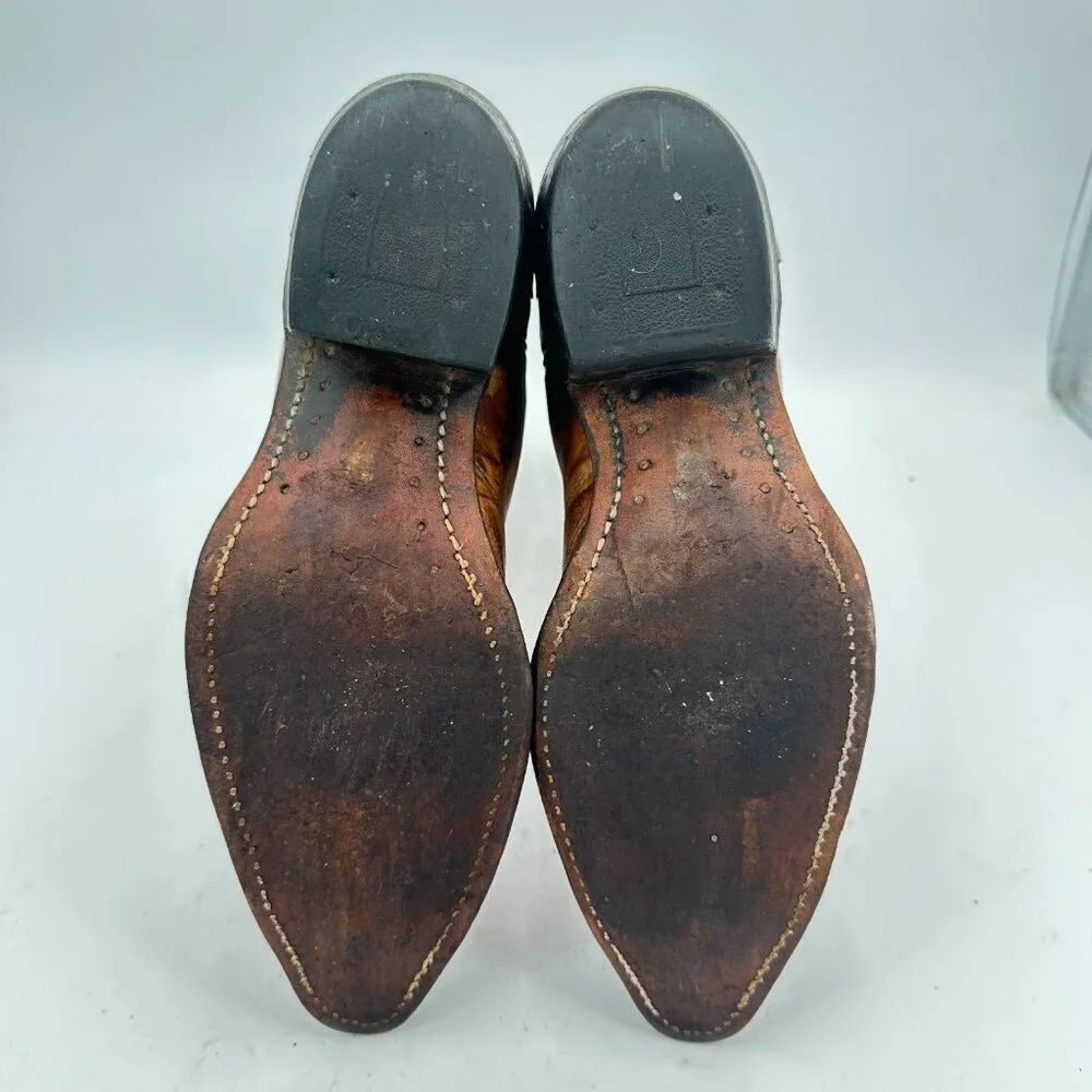 Texas Imperial Men Size 8.5D M 81 Brown Tan Leather Pull On Cowboy Western Boot